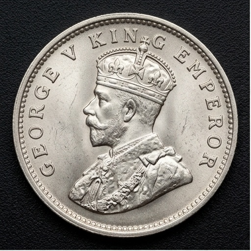 1911 King George V 1 Rupee "Pig Rupee" – British India Key Date Silver (.917)
