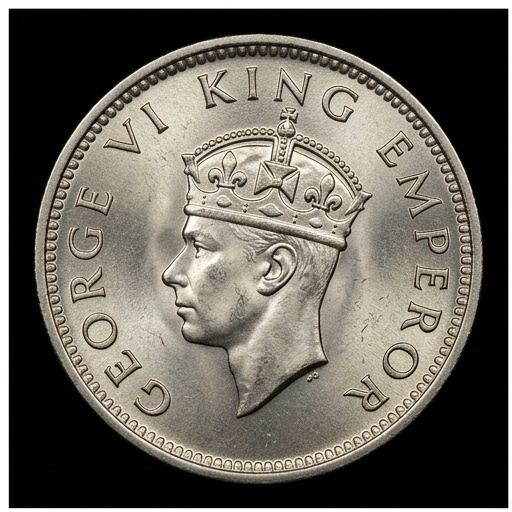 1947 King George VI 1 Rupee – Indian Independence Year Walking Tiger (Pure Nickel)